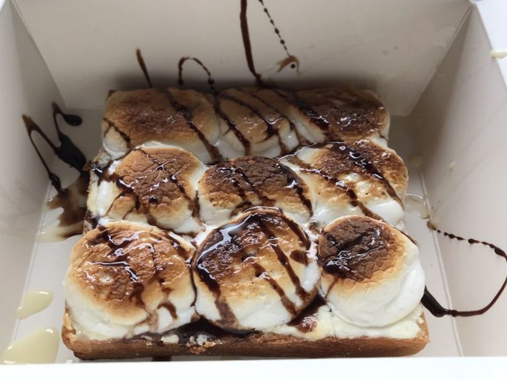 S'mores toast close-up